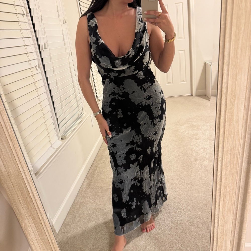 Zara long velvet dress